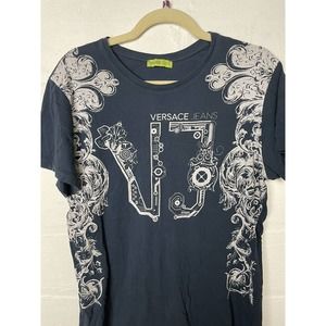 Unisex Versace Jeans Shirt Blue Size Small- Medium, Description Graphic T Shirt